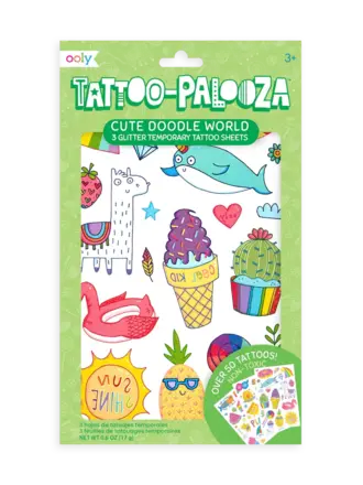 Ooly Ooly - Tattoo Palooza Temporary Tattoos - Cute Doodle World