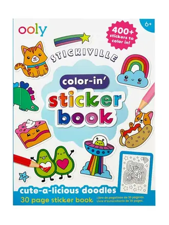 Ooly Ooly - Color-in' Sticker Book: Cute-A-Licious Doodles
