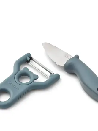 Liewood Pertense Peeler & Knife Set / Whale blue