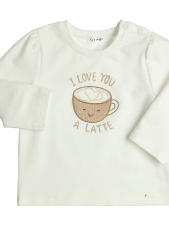 GYMP Longsleeve Aerodoux I Love You A Latte Off White 352-6806-10