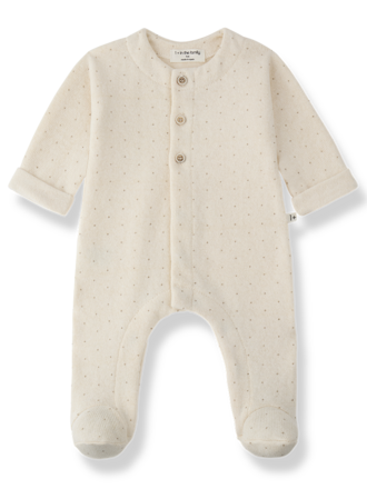 1+ in the family PAU jumpsuit w/feet / ecru