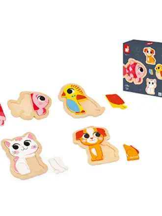 Janod 4 EVOLUTIEVE PUZZELS - HUISDIEREN