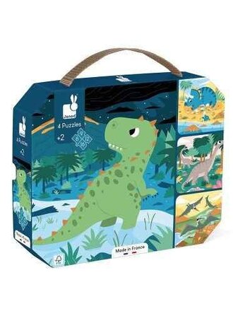 Janod 4 PUZZELS DINOSAURUSSEN (6-9-12-16 STUKKEN)