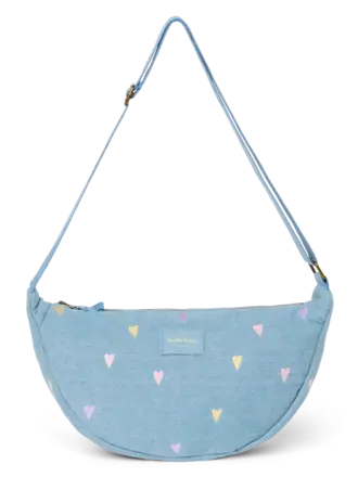 Studio Noos Denim Adult Fanny Pack / Light Blue Hearts