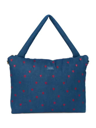 Studio Noos Denim Diaper Bag / Red heart