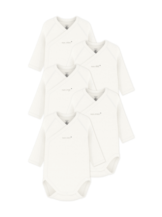 Petit Bateau 5 NEWBORN BODIES ML A0F9R
