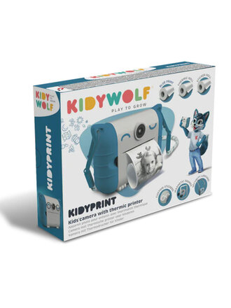 KIDYWOLF Fototoestel met thermische printer blauw