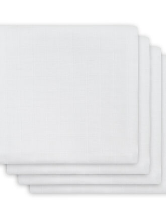 Jollein Hydrofiele Doek Small 70x70cm Bamboe Katoen - Wit - 4 Stuks