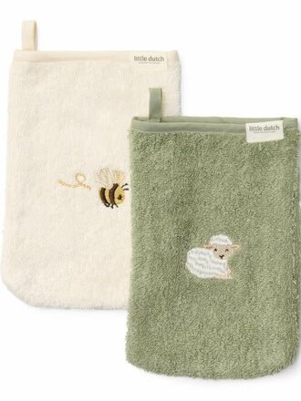 Little Dutch Washandjes set geborduurd -  Little Farm