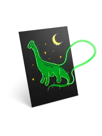 KIDYWOLF KIDYNEON Verlichte wanddecoratieset “Dinosaurus”