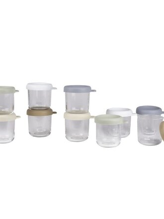 Beaba SET 10 PORTIONS VERRE 250ML NATURAL COLOR MIX