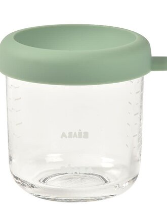 Beaba Glazen bewaarpotje 250ml / Sage Green