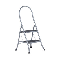 Cromato huishoudtrap 2-treeds met hoge beugel Silver Cromato huishoudtrap 2-treeds met hoge beugel Silver