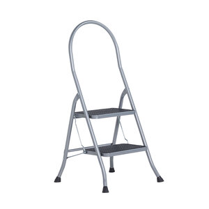 Cromato huishoudtrap 2-treeds met hoge beugel Silver Cromato huishoudtrap 2-treeds met hoge beugel Silver