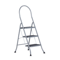 Cromato huishoudtrap 3-treeds met hoge beugel Silver Cromato huishoudtrap 3-treeds met hoge beugel Silver