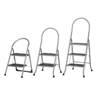 Cromato huishoudtrap 2-treeds met hoge beugel Silver Cromato huishoudtrap 2-treeds met hoge beugel Silver