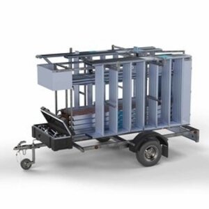 Euroscaffold Remolque para andamios bloqueable 250 + Andamio rodante Estándar 135x250 10,2 m de altura de trabajo suelo de carbono barandillas simples delanteras Remolque para andamios bloqueable 250 + Andamio rodante Estándar 135x250 10,2 m de altura de trabajo suelo de carbono barandillas simples delanteras