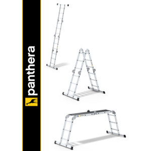 Panthera Escalera plegable de 4 x 3 peldaños con plataforma Escalera plegable de 4 x 3 peldaños con plataforma
