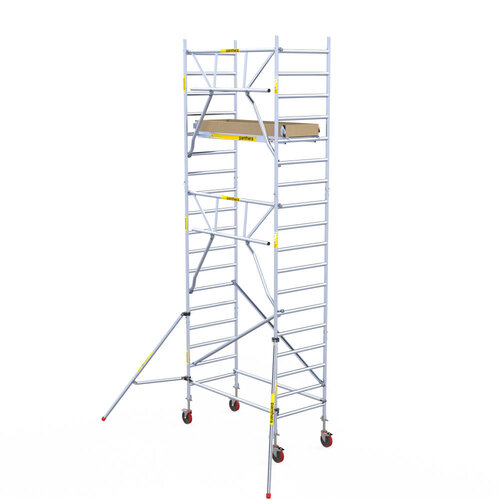 Andamio rodante Panthera 90x185 6,2 m altura de trabajo barandillas simples delanteras Panthera Andamio rodante Panthera 90x185 6,2 m altura de trabajo barandillas simples delanteras