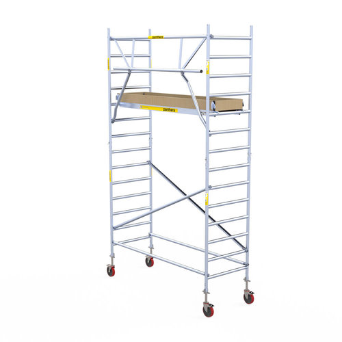 Andamio móvil Panthera 90x245 5,2 m altura de trabajo barandillas simples Panthera Andamio móvil Panthera 90x245 5,2 m altura de trabajo barandillas simples