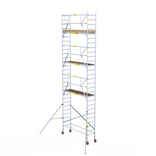 Andamio rodante Panthera 75x245 9,2 m altura de trabajo barandillas simples delanteras Panthera Andamio rodante Panthera 75x245 9,2 m altura de trabajo barandillas simples delanteras