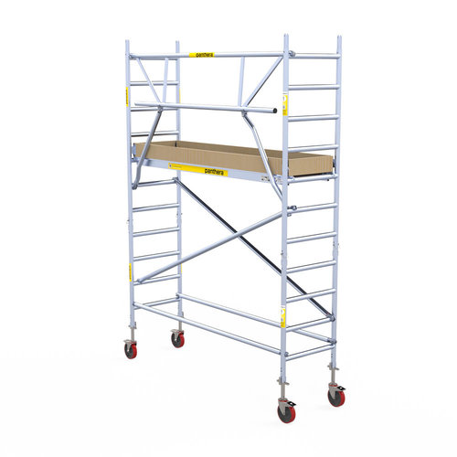 Andamio móvil Panthera 75x245 4,2 m altura de trabajo barandillas simples Panthera Andamio móvil Panthera 75x245 4,2 m altura de trabajo barandillas simples