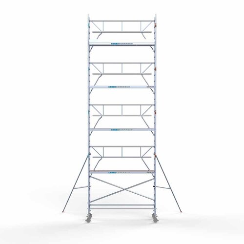 Andamio móvil completo 90 x 305 x 10,2 m altura de trabajo + barandillas frontales de un solo lado Euroscaffold Andamio móvil completo 90 x 305 x 10,2 m altura de trabajo + barandillas frontales de un solo lado
