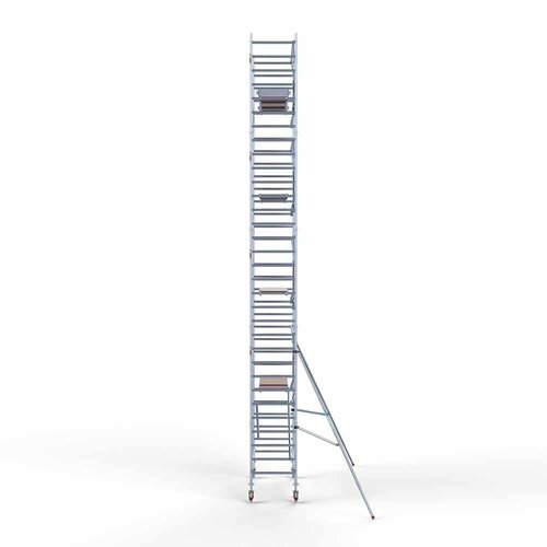 Andamio móvil completo 90 x 250 x 10,2 m altura de trabajo + barandillas frontales de un solo lado Euroscaffold Andamio móvil completo 90 x 250 x 10,2 m altura de trabajo + barandillas frontales de un solo lado