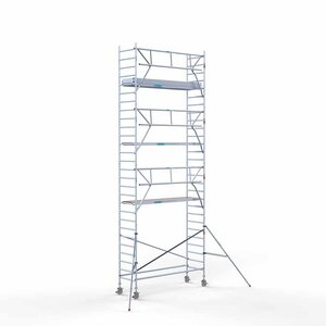 Euroscaffold Andamio rodante completo 90 x 305 x 9,2 m altura de trabajo + barandillas frontales de un solo lado Andamio rodante completo 90 x 305 x 9,2 m altura de trabajo + barandillas frontales de un solo lado