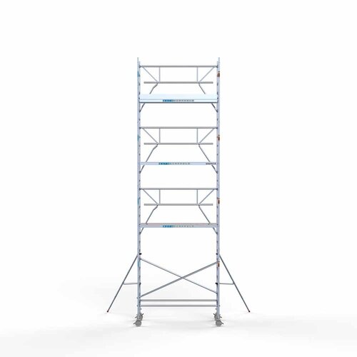 Andamio rodante completo cubierta de carbono 90 x 250 x 9,2 m altura de trabajo + barandillas frontales de un solo lado Euroscaffold Andamio rodante completo cubierta de carbono 90 x 250 x 9,2 m altura de trabajo + barandillas frontales de un solo lado