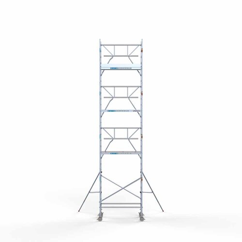 Andamio móvil completo 90 x 190 x 9,2 m altura de trabajo + barandillas frontales de un solo lado Euroscaffold Andamio móvil completo 90 x 190 x 9,2 m altura de trabajo + barandillas frontales de un solo lado