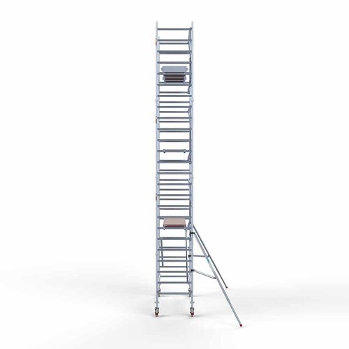 Andamio móvil completo 90 x 250 x 8,2 m altura de trabajo + barandillas frontales de un solo lado Euroscaffold Andamio móvil completo 90 x 250 x 8,2 m altura de trabajo + barandillas frontales de un solo lado