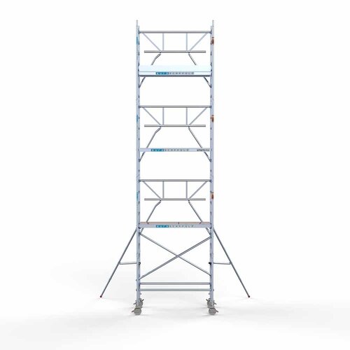 Andamio móvil completo 90 x 190 x 8,2 m altura de trabajo + barandillas frontales de un solo lado Euroscaffold Andamio móvil completo 90 x 190 x 8,2 m altura de trabajo + barandillas frontales de un solo lado