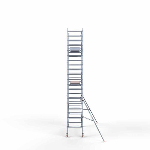 Andamio rodante Completo de carbono 90 x 305 x 7,2 m de altura de trabajo + barandillas frontales de un solo lado Euroscaffold Andamio rodante Completo de carbono 90 x 305 x 7,2 m de altura de trabajo + barandillas frontales de un solo lado