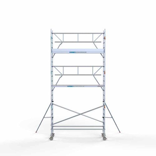 Andamio móvil completo 90 x 305 x 7,2 m altura de trabajo + barandillas frontales de un solo lado Euroscaffold Andamio móvil completo 90 x 305 x 7,2 m altura de trabajo + barandillas frontales de un solo lado