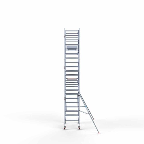 Andamio móvil completo 90 x 190 x 7,2 m altura de trabajo + barandillas frontales de un solo lado Euroscaffold Andamio móvil completo 90 x 190 x 7,2 m altura de trabajo + barandillas frontales de un solo lado