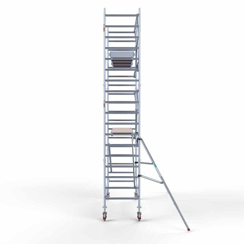 Andamio rodante Plataforma completa de carbono 90 x 305 x 6,2 m altura de trabajo + barandillas frontales de un solo lado Euroscaffold Andamio rodante Plataforma completa de carbono 90 x 305 x 6,2 m altura de trabajo + barandillas frontales de un solo lado