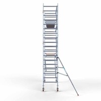 Euroscaffold Andamio móvil completo 90 x 305 x 6,2 m altura de trabajo + barandillas frontales de un solo lado