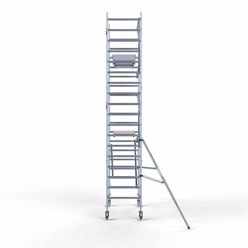 Andamio rodante Plataforma completa de carbono 90 x 190 x 6,2 m altura de trabajo + barandillas frontales de un solo lado Euroscaffold Andamio rodante Plataforma completa de carbono 90 x 190 x 6,2 m altura de trabajo + barandillas frontales de un solo lado