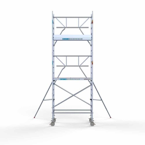 Andamio rodante Plataforma completa de carbono 90 x 190 x 6,2 m altura de trabajo + barandillas frontales de un solo lado Euroscaffold Andamio rodante Plataforma completa de carbono 90 x 190 x 6,2 m altura de trabajo + barandillas frontales de un solo lado