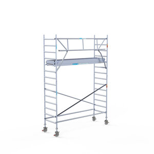 Euroscaffold Andamio rodante Plataforma completa de carbono 90 x 305 x 5,2 m altura de trabajo + barandillas frontales de un solo lado Andamio rodante Plataforma completa de carbono 90 x 305 x 5,2 m altura de trabajo + barandillas frontales de un solo lado