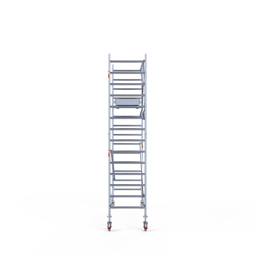 Andamio móvil completo 90 x 305 x 5,2 m altura de trabajo + barandillas frontales de un solo lado Euroscaffold Andamio móvil completo 90 x 305 x 5,2 m altura de trabajo + barandillas frontales de un solo lado