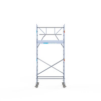 Euroscaffold Andamio móvil completo 90 x 190 x 5,2 m altura de trabajo + barandillas frontales de un solo lado Euroscaffold Andamio móvil completo 90 x 190 x 5,2 m altura de trabajo + barandillas frontales de un solo lado