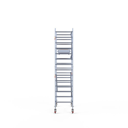 Andamio móvil completo 90 x 190 x 5,2 m altura de trabajo + barandillas frontales de un solo lado Euroscaffold Andamio móvil completo 90 x 190 x 5,2 m altura de trabajo + barandillas frontales de un solo lado