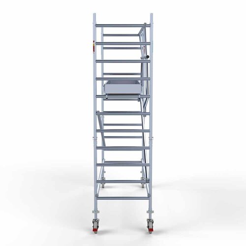 Andamio rodante Plataforma completa de carbono 90 x 305 x 4,2 m altura de trabajo + barandillas frontales de un solo lado Euroscaffold Andamio rodante Plataforma completa de carbono 90 x 305 x 4,2 m altura de trabajo + barandillas frontales de un solo lado