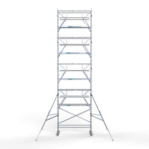 Andamio rodante completo 90 x 250 x 10,2 m altura de trabajo + barandillas frontales de doble cara Euroscaffold Andamio rodante completo 90 x 250 x 10,2 m altura de trabajo + barandillas frontales de doble cara