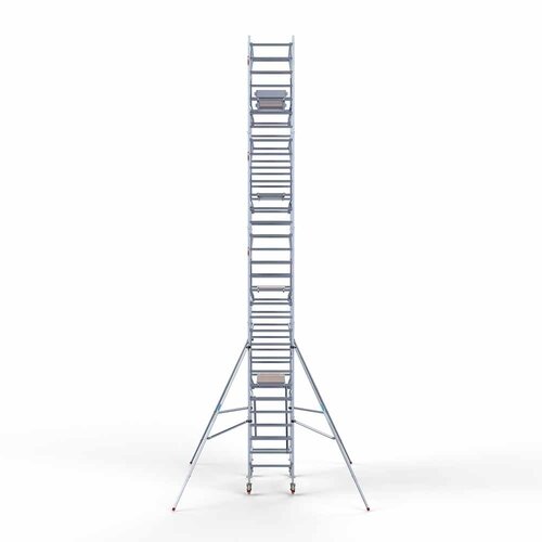 Andamio rodante Plataforma completa de carbono 90 x 190 x 10,2 m altura de trabajo + barandillas frontales de doble cara Euroscaffold Andamio rodante Plataforma completa de carbono 90 x 190 x 10,2 m altura de trabajo + barandillas frontales de doble cara