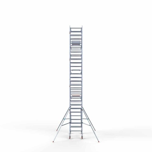 Andamio móvil completo 90 x 190 x 9,2 m altura de trabajo + barandillas frontales de doble cara Euroscaffold Andamio móvil completo 90 x 190 x 9,2 m altura de trabajo + barandillas frontales de doble cara