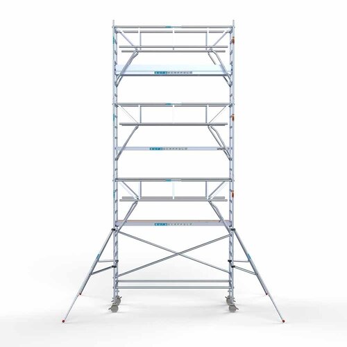 Andamio móvil completo 90 x 305 x 8,2 m altura de trabajo + barandillas frontales de doble cara Euroscaffold Andamio móvil completo 90 x 305 x 8,2 m altura de trabajo + barandillas frontales de doble cara