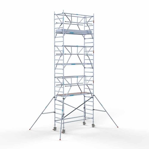 Andamio rodante completo 90 x 250 x 8,2 m altura de trabajo + barandillas frontales de doble cara Euroscaffold Andamio rodante completo 90 x 250 x 8,2 m altura de trabajo + barandillas frontales de doble cara